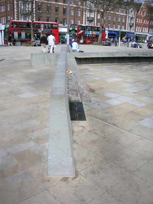 Duke of York Square, London - Wooden Bench Detail